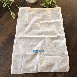 HYPE brand white & blue light weight long dustbag with drawstring close